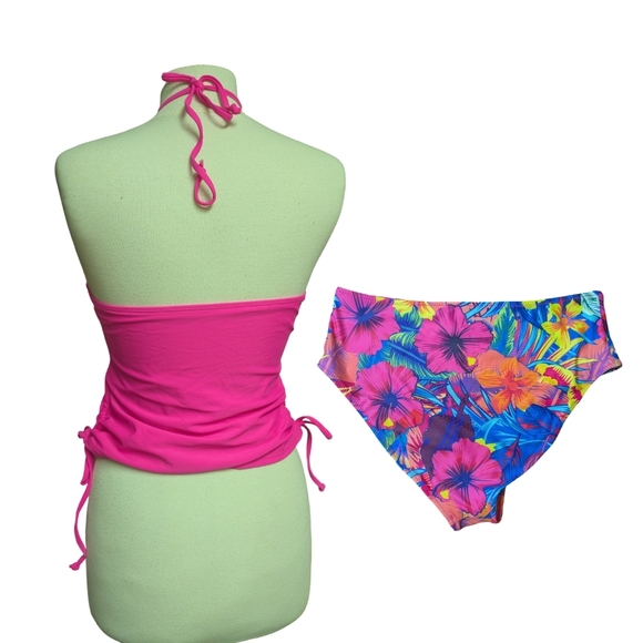 Beachsissi Tankini Set - Halter Top & Highrise Tropical Bottom Size M* - Picture 3 of 11